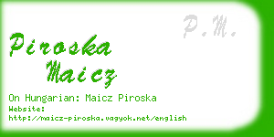 piroska maicz business card